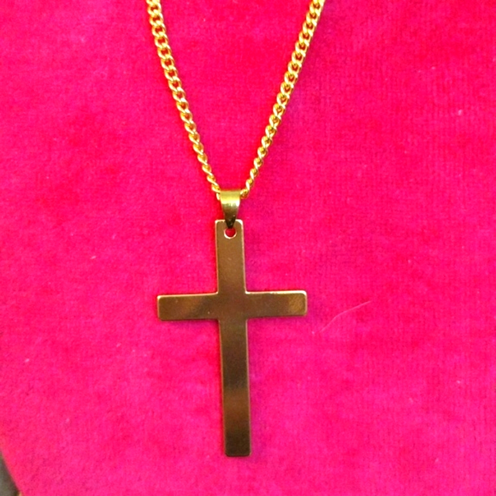 Unisex24Gold Plated Necklace Cross Pendant